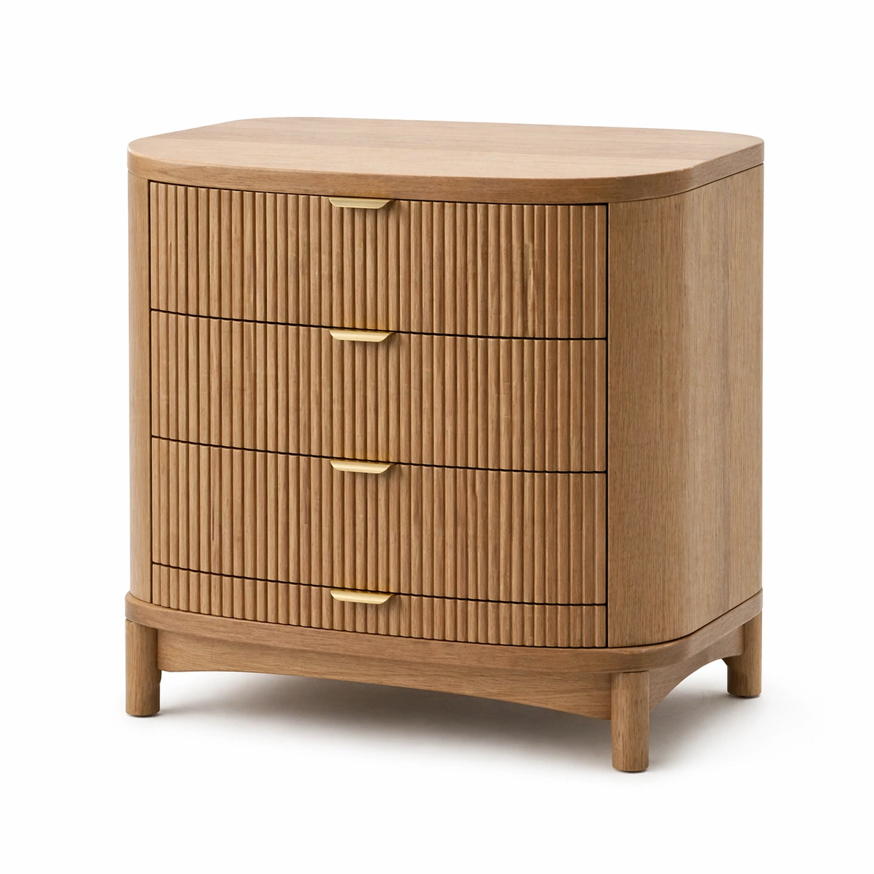 Mesita de noche moderna con cajones acanalados-merulyn